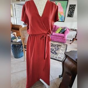 Fraiche by J Bi-level Ho Low Maxi Wrap Dress Sz M